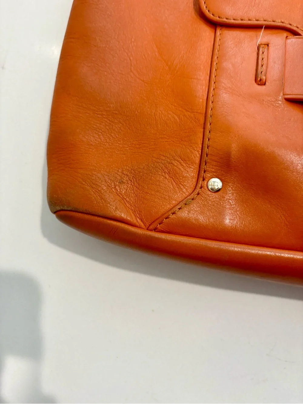 Kate Spade Savona Paige Orange Leather Hobo Shoulder Bag